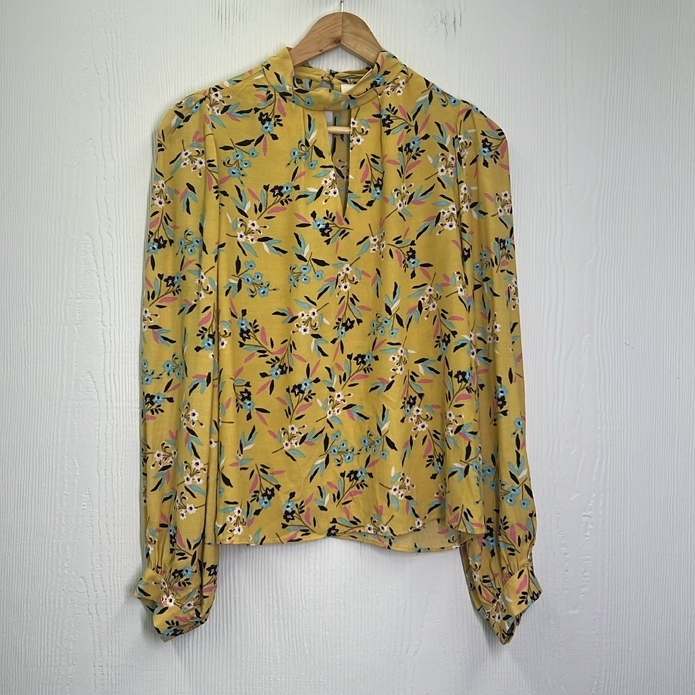 Anthropologie - Maeve Meadowsweet Colorful Floral Long Sleeve Blouse Size 0 - Picture 8 of 15